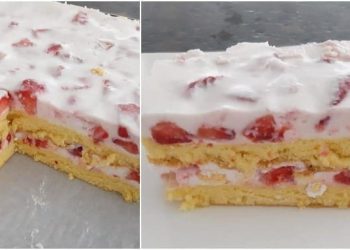 Topfen Obers Erdbeer Schnitten und sowas von delikat