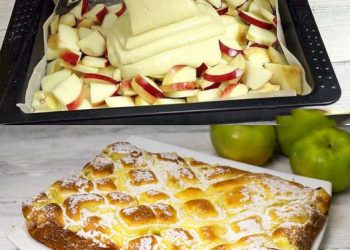 Apfelkuchen in 10 Minuten bereit für den Ofen