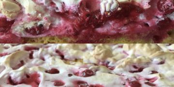 Johannisbeerkuchen mit Baiser vom Blech