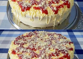 Erdbeer Spaghettieis Torte