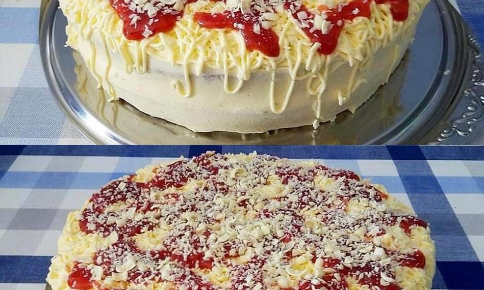 Erdbeer Spaghettieis Torte