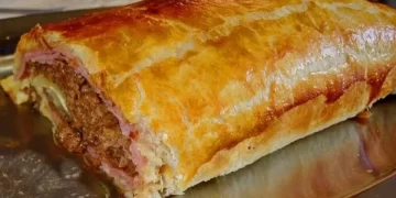 Käse Hackbraten in Blätterteig Rezept