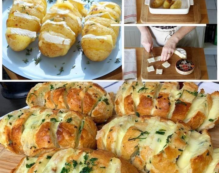 Fächerkartoffel mit Käse aus dem Backofen