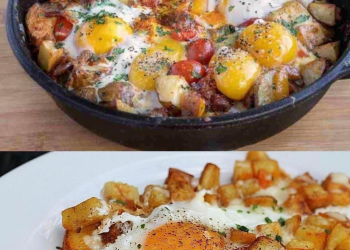 Bratkartoffeln mit Ei und Käse