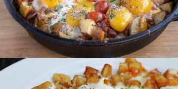 Bratkartoffeln mit Ei und Käse