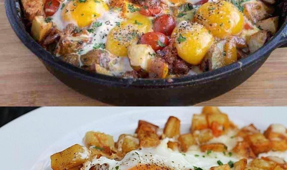 Bratkartoffeln mit Ei und Käse