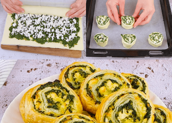 Spanakopita-Brötchen: die herzhaften Brötchen, typisch für die griechische Tradition!