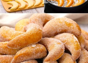 Süße frittierte Kipferl: das Rezept für weiche und köstliche Sauerteigprodukte