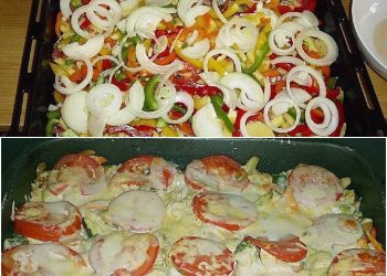 Putenwanne mit Gemüse und Speck