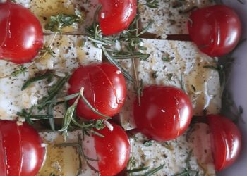 Gebackener Schafskäse (Ein schnelles Gericht, das sich hervorragend als Vorspeise eignet)