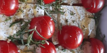 Gebackener Schafskäse (Ein schnelles Gericht, das sich hervorragend als Vorspeise eignet)