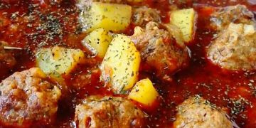 Kartoffel Linsentopf mit Hackbällchen 
