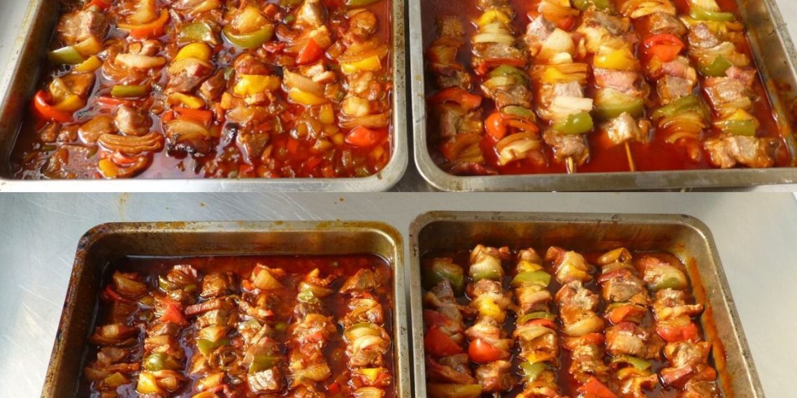 Fantastischer Schaschlik mit selbstgemachter Schaschliksoße