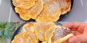 Die konnte ich täglich essen!Apfel Joghurt Pfannkuchen in 3 Minuten