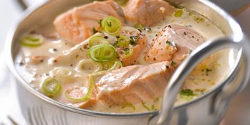 Saftige Lachs-Blanquette