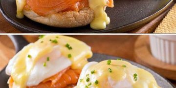 Einfache geräucherte Lachseier Benedict