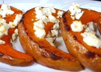 Gebackener Kürbis mit Feta: ein schneller, guter und kompletter zweiter Gang