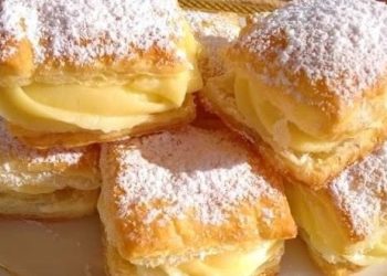 Vanillecremepudding im Blätterteig
