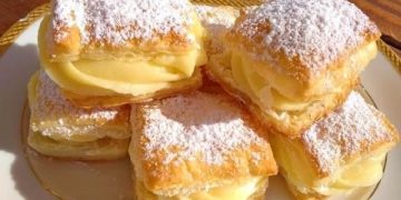 Vanillecremepudding im Blätterteig