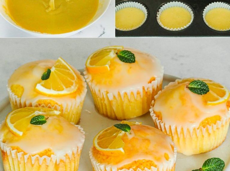 Zitronenmuffins: das Rezept für weiche und duftende glasierte Kuchen