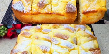 Fantastischer Apfelkuchen mit Vanillepudding