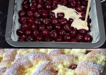Quark-Kirsch-Kuchen in 5 Minuten, ein SUPER köstliches Gebäck!