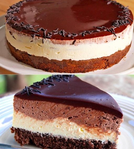 Drei Schichten: das cremige und köstliche Dessert