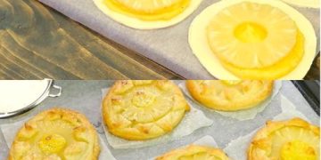 Ananas-Blätterteig-Sonnenblumen: einfach zuzubereiten und so lecker