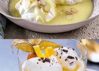 Schneenockerl in Vanillesauce