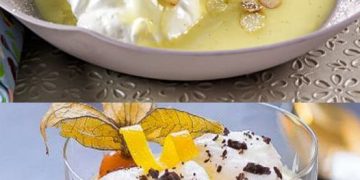 Schneenockerl in Vanillesauce