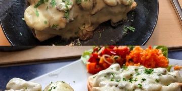 Jägertoast mit Käse überbacken, Leckerer als im restaurant