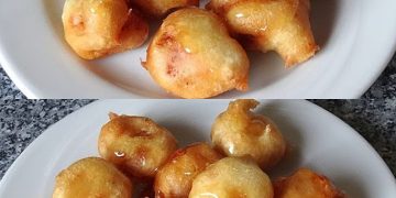 Gebackene Banane mit Honig