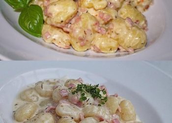 Zum fingerlecken! GNOCCHI MIT KÄSE KNOBLAUCH SCHINKEN SOSE
