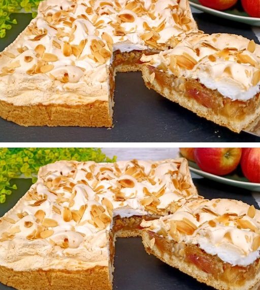 Was für ein guter Apfelkuchen! In wenigen Minuten ist es fertig