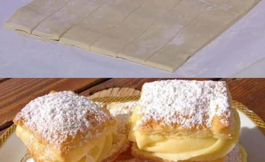 Vanillecremepudding im Blätterteig mit nur 4 Zutaten !