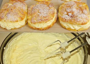 Fantastische Teilchen gefüllt mit Vanillecreme