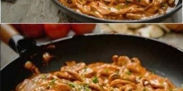 SCHNITZELSTREIFEN IN SENFSAHNESOSSE, SCHNELLES ABENDESSEN !