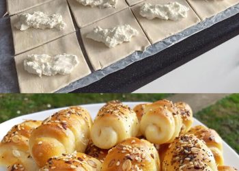 Omas Hefehörnchen mit Schafskäse, das essen alle gern sooo lecker!