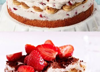 Gewickelte Erdbeer – Tiramisu – Torte