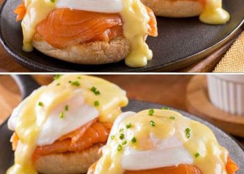 Einfache geräucherte Lachseier Benedict