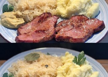 Kassler mit Sauerkraut und Kartoffeln