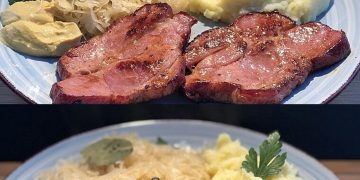 Kassler mit Sauerkraut und Kartoffeln