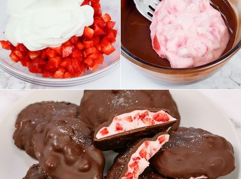 Schokolade und Erdbeeren: super gierig!