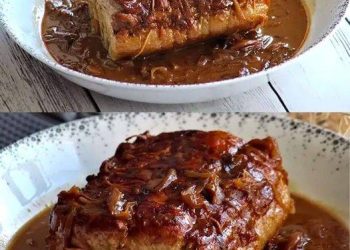 Schweinebraten mit Zwiebeln und Honig