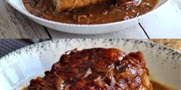 Schweinebraten mit Zwiebeln und Honig