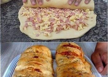 gefüllt mit Käse und Wurst