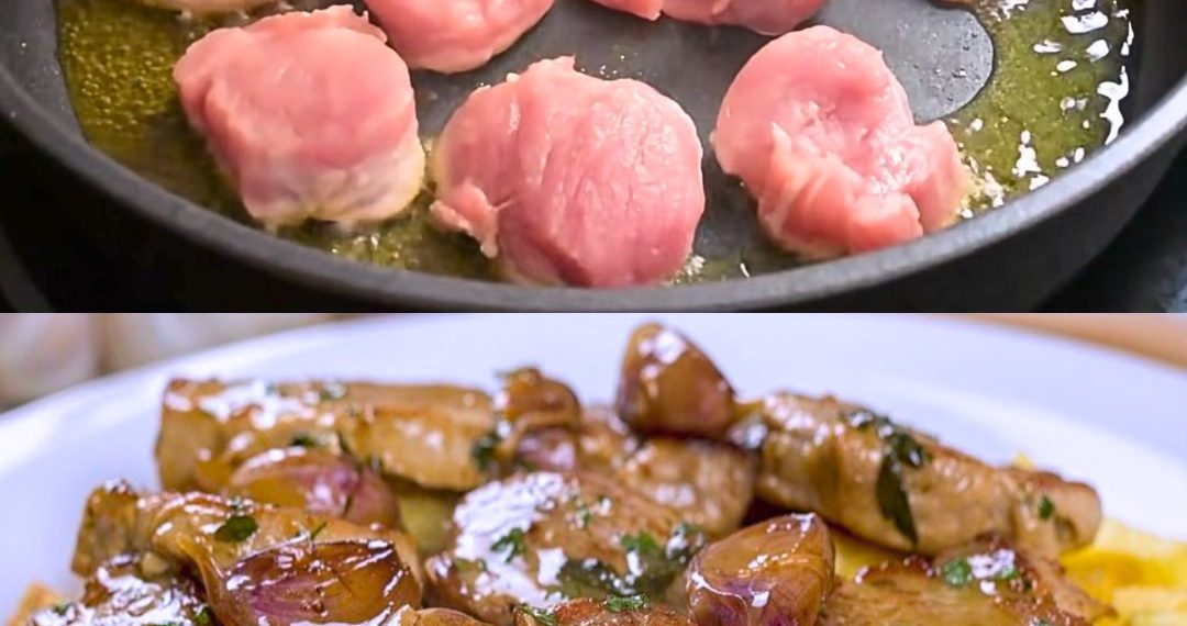 Curry-Spargel mit Schweinefiletmedaillons