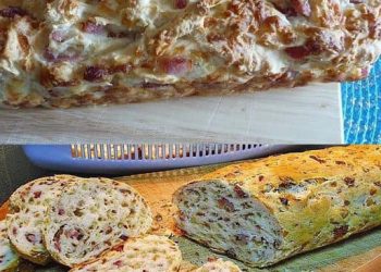 Zwiebel-Käse-Schinken-Brot