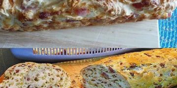 Zwiebel-Käse-Schinken-Brot