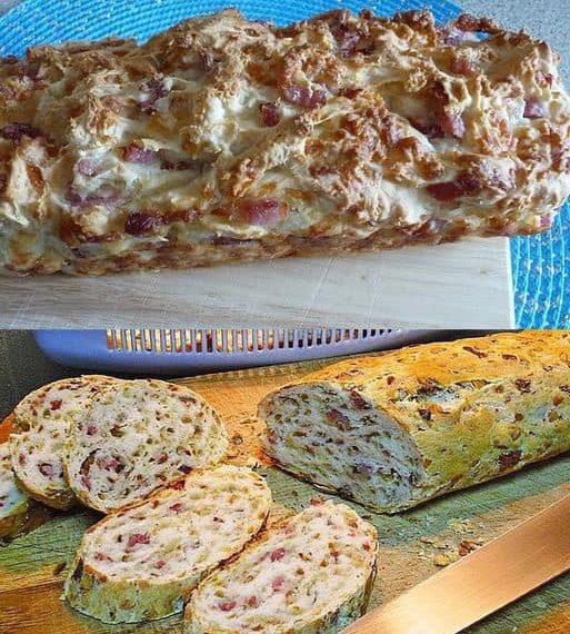 Zwiebel-Käse-Schinken-Brot